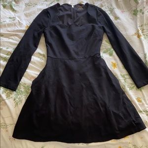 kate spade square neck scalloped dress